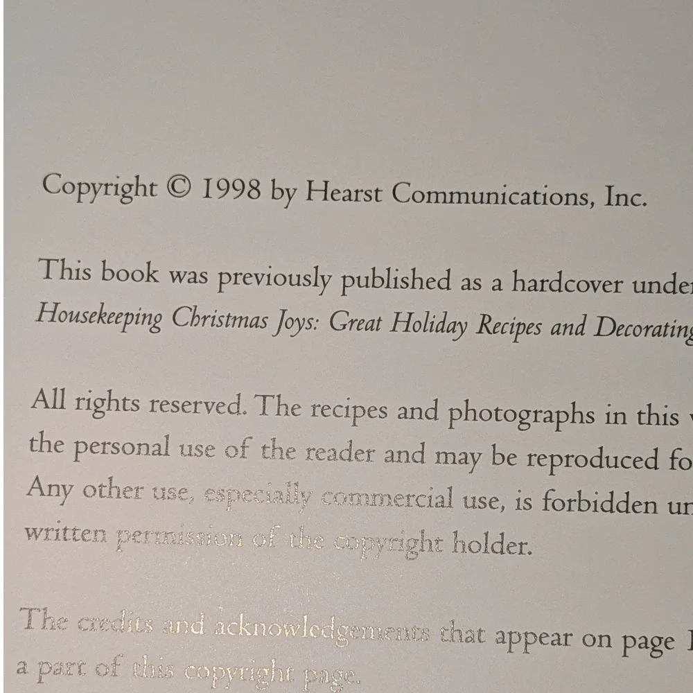 Good Housekeeping A Very Merry Christmas Cookbook 1998 Holiday Recipes Decor